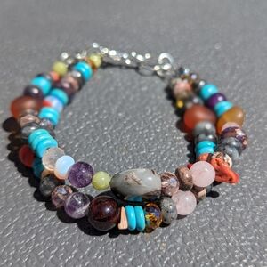 Sterling Silver Multi Gemstone Bracelet